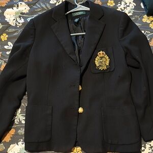 Black Blazer with Gold Buttons and Crest